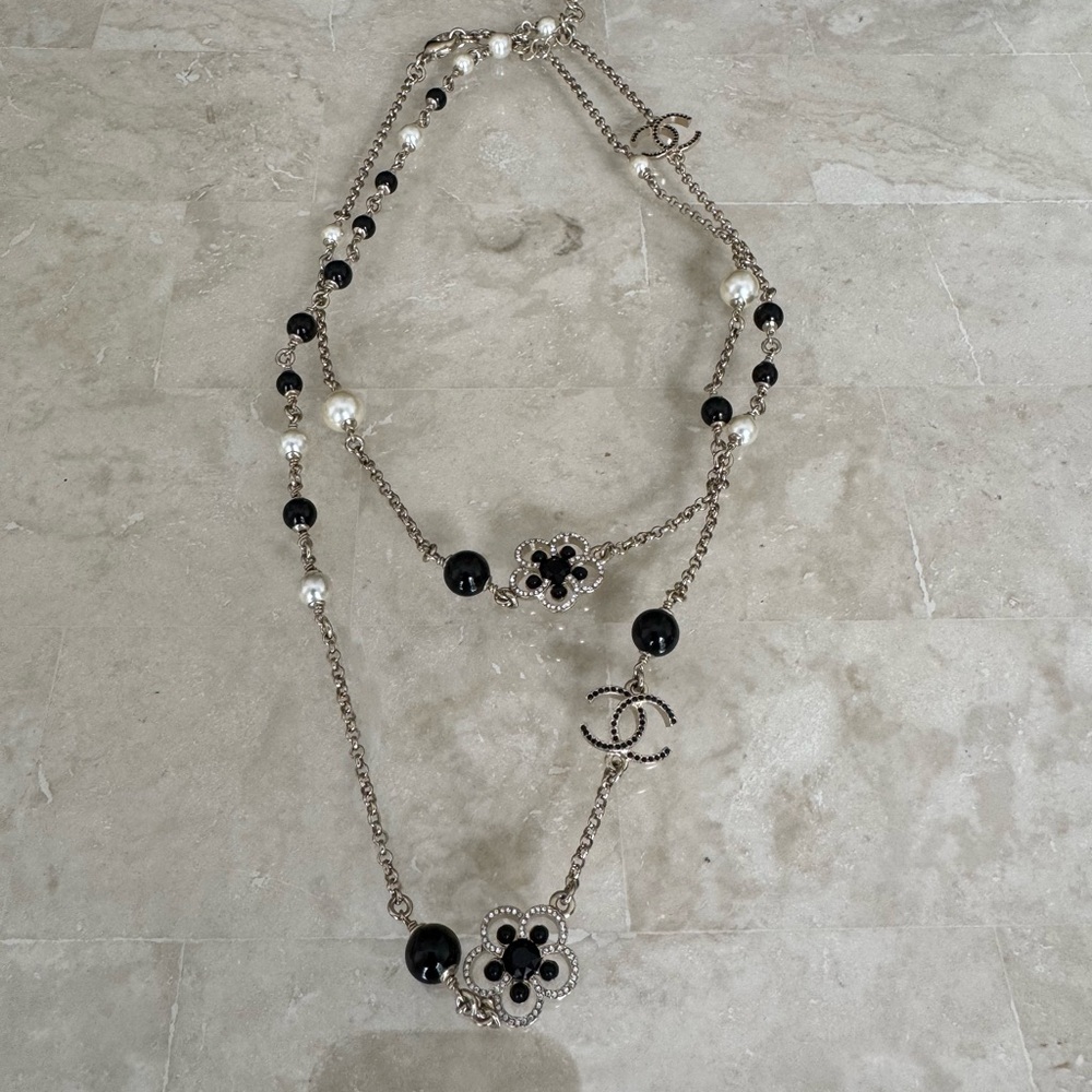 CHANEL 2019 Faux Pearl, Strass & Bead CC Station Necklace